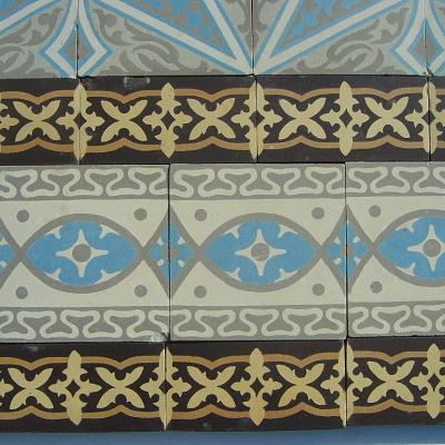 11.5m2+ triple bordered antique ceramic floor c.1912