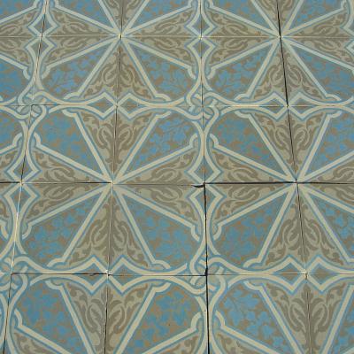 11.5m2+ triple bordered antique ceramic floor c.1912