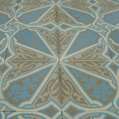 11.5m2+ triple bordered antique ceramic floor c.1912