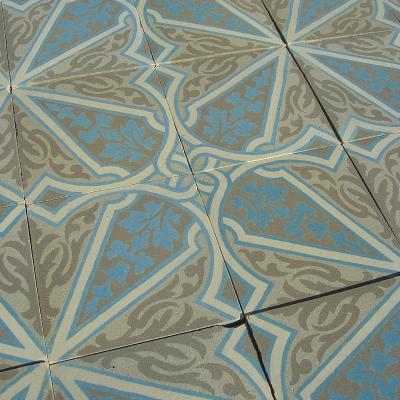 11.5m2+ triple bordered antique ceramic floor c.1912