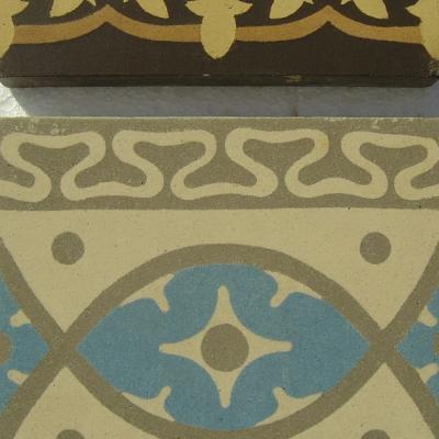 11.5m2+ triple bordered antique ceramic floor c.1912