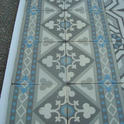 11m2+ Classical twin bordered Belgian ceramic floor c.1910