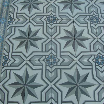 11m2+ Classical twin bordered Belgian ceramic floor c.1910