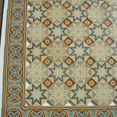 Octagonal ceramic floor tiles with inserts