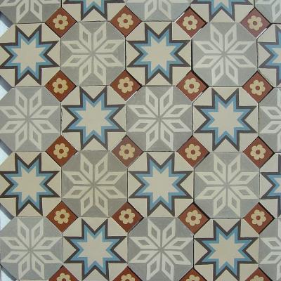 Octagonal ceramic floor tiles with inserts