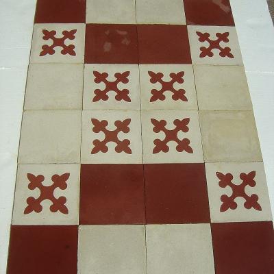 9m2 antique carreaux de ciments damier cross floor