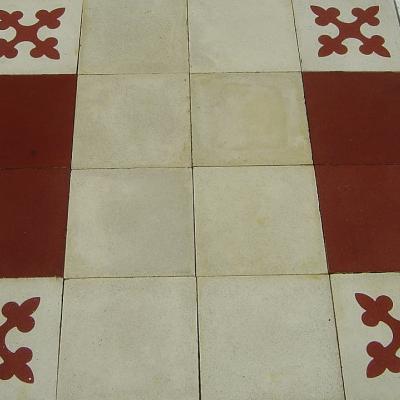 9m2 antique carreaux de ciments damier cross floor