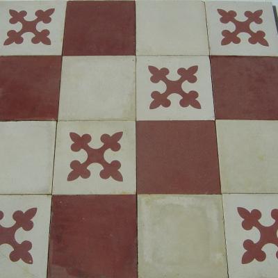 9m2 antique carreaux de ciments damier cross floor