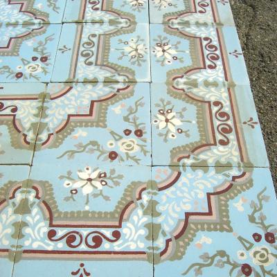 42.5m2 / 460 sqft exquisitely detailed ceramic encaustic floor c.1905