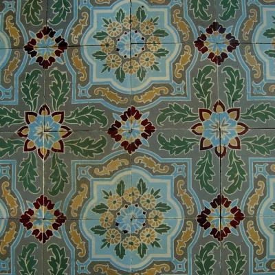 Exquisite antique Belgian ceramic encaustic floor c.1910 of over 33m2 / 360 sq ft+