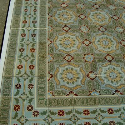 Exquisite antique Belgian ceramic encaustic floor c.1910 of over 33m2 / 360 sq ft+