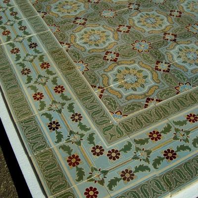 Exquisite antique Belgian ceramic encaustic floor c.1910 of over 33m2 / 360 sq ft+