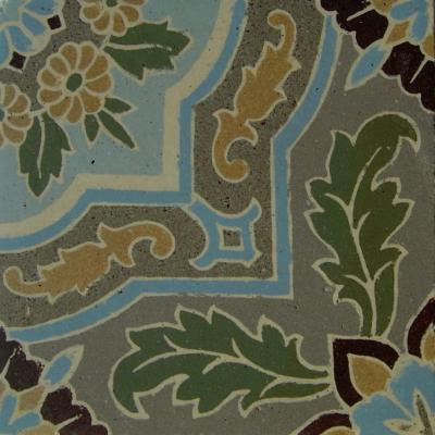 17.5m2 / 190 sq ft - Exquisite antique Belgian ceramic encaustic floor c.1910