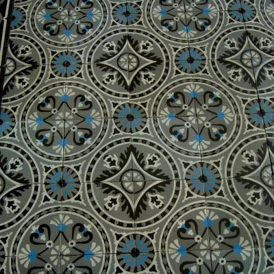 10m2+ charcoal grey antique ceramic floor c.1920 - SOLD