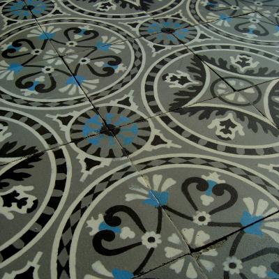 10m2+ charcoal grey antique ceramic floor c.1920 - SOLD