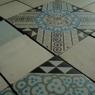 Small french art deco ceramic encaustic floor c.1930