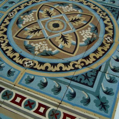 RARE...Maufroid Freres et Soeur 6m2 /65 sq ft ceramic floor c.1880