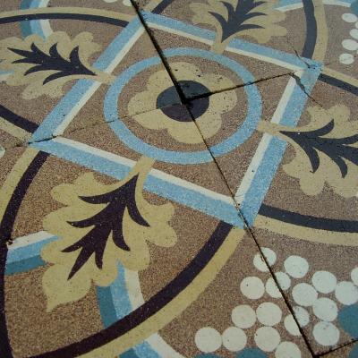 RARE...Maufroid Freres et Soeur 6m2 /65 sq ft ceramic floor c.1880