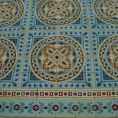 RARE...Maufroid Freres et Soeur 6m2 /65 sq ft ceramic floor c.1880