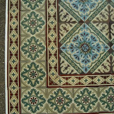 12.5m2 ceramic encaustic floor with triple borders 1920-1925