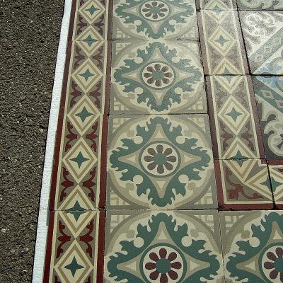 12.5m2 ceramic encaustic floor with triple borders 1920-1925