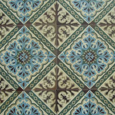 12.5m2 ceramic encaustic floor with triple borders 1920-1925