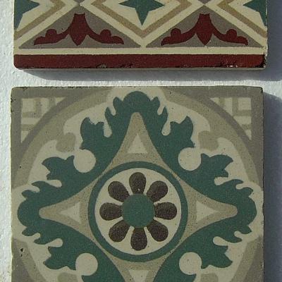 12.5m2 ceramic encaustic floor with triple borders 1920-1925