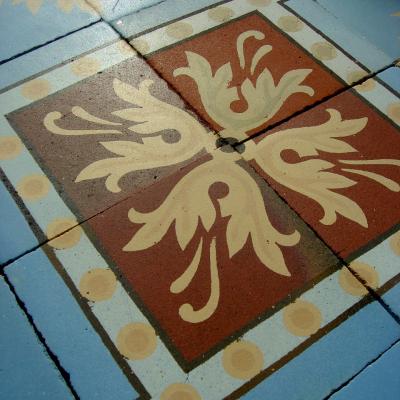 17m2 / 180 sq ft antique handmade Douvrin ceramic floor c.1905