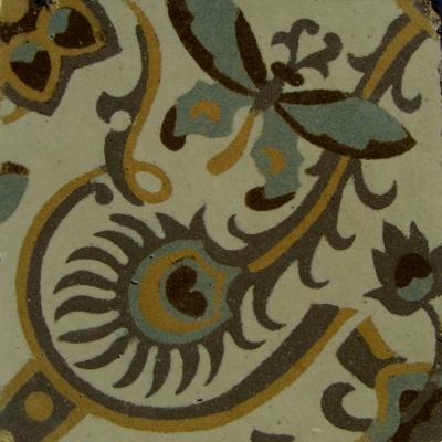 26.5 m2+ / 286 sq ft art nouveau French ceramic floor with double borders 