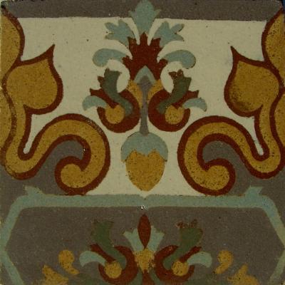 26.5 m2+ / 286 sq ft art nouveau French ceramic floor with double borders 