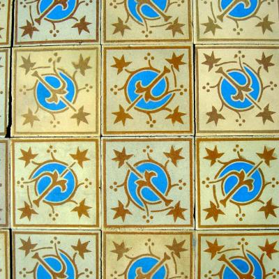 4.25m2 Art Deco ceramic encaustic Perusson floor c.1925-1930