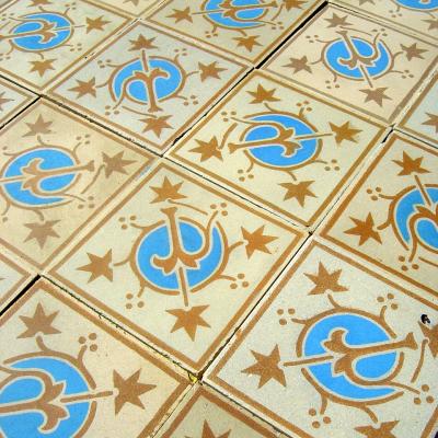 4.25m2 Art Deco ceramic encaustic Perusson floor c.1925-1930