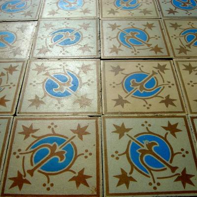 4.25m2 Art Deco ceramic encaustic Perusson floor c.1925-1930