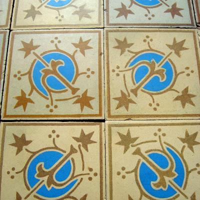 4.25m2 Art Deco ceramic encaustic Perusson floor c.1925-1930