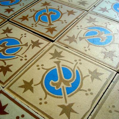 4.25m2 Art Deco ceramic encaustic Perusson floor c.1925-1930