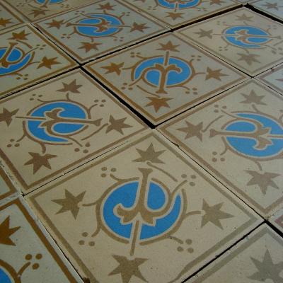 4.25m2 Art Deco ceramic encaustic Perusson floor c.1925-1930