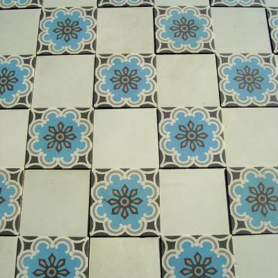 +/- 6m2, small antique French damier floor c.1930