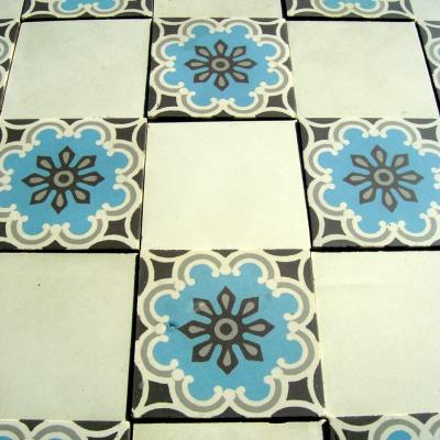 +/- 6m2, small antique French damier floor c.1930