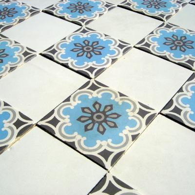 +/- 6m2, small antique French damier floor c.1930