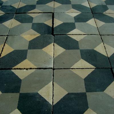13m2 of antique floors tiles - classical geometry in cool tones c.1900