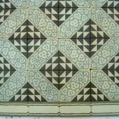 Small french art deco ceramic encaustic floor c.1930