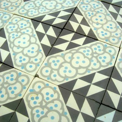 Small french art deco ceramic encaustic floor c.1930