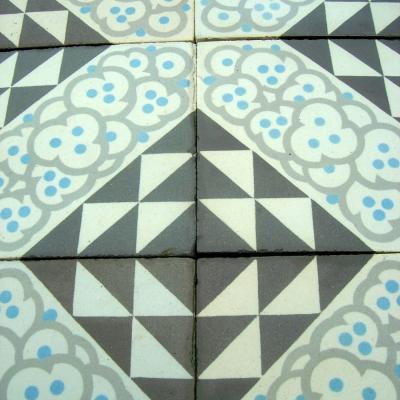 Small french art deco ceramic encaustic floor c.1930