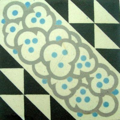 Small french art deco ceramic encaustic floor c.1930