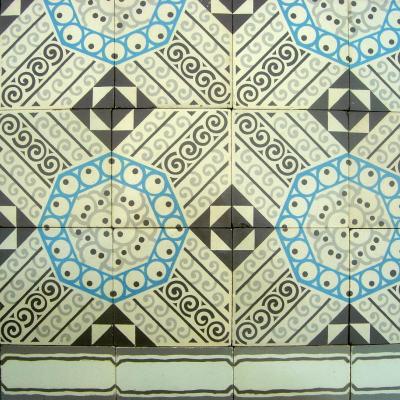 2.45m2 french art deco ceramic floor c.1930