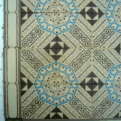 2.45m2 french art deco ceramic floor c.1930