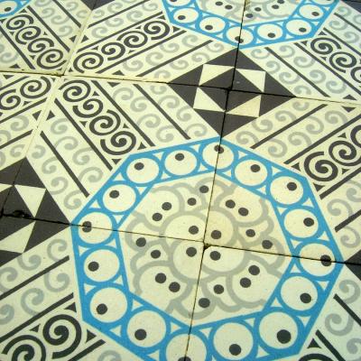 2.45m2 french art deco ceramic floor c.1930