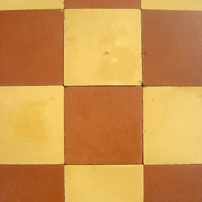 11.5m2+ of antique ceramic Perusson tiles in a traditional chessboard 