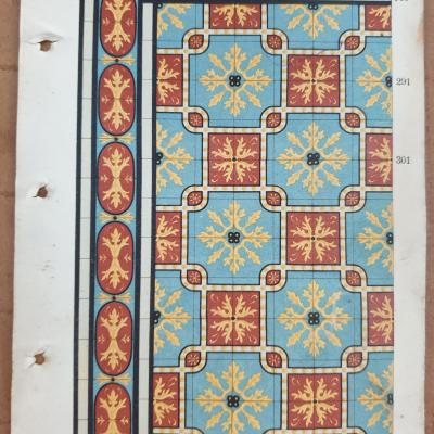 Crisp colours on an antique Douvrin floor c.16m2 / 173 sq ft.