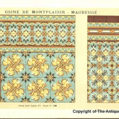 21m2 / 225 sq ft Art Nouveau French ceramic encaustic floor with original borders